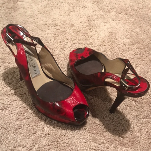 Jimmy Choo Shoes - Jimmy Choo italy 35 red heels Euc